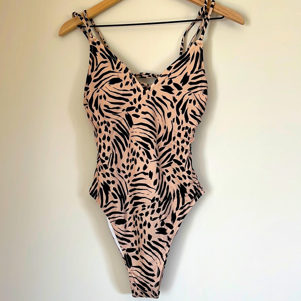 Animal print one piece bathing suit